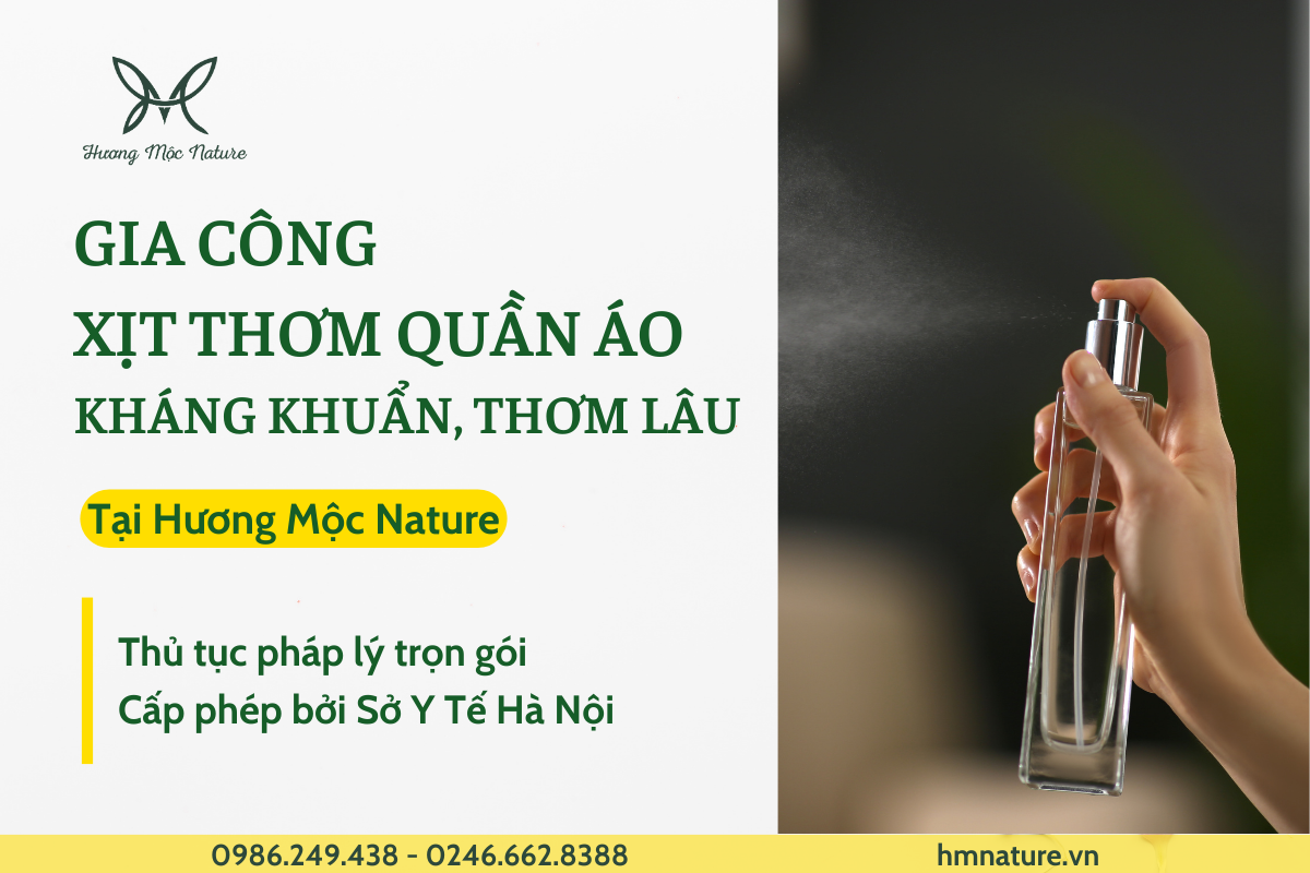 GIA CÔNG XỊT THƠM QUẦN ÁO - KHÁNG KHUẨN, THƠM LÂU TẠI HƯƠNG MỘC NATURE